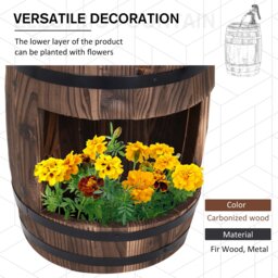 Rackhams Wood Barrel Pump Garden Fountain Water Feature Flower Planter Stand New - thumbnail 5