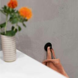 Rackhams Black Stainless Steel Single Towel Hook (30 x 30mm) Self Adhesive Bathroom Wall Mounted - thumbnail 3
