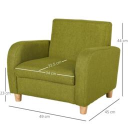 Rackhams Children Armchair Mini Sofa Wood Frame Anti-Slip Legs High Back - thumbnail 2