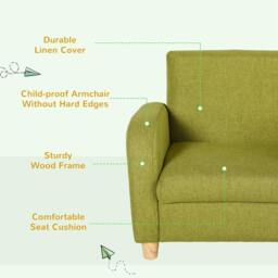 Rackhams Children Armchair Mini Sofa Wood Frame Anti-Slip Legs High Back - thumbnail 3