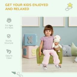 Rackhams Children Armchair Mini Sofa Wood Frame Anti-Slip Legs High Back - thumbnail 5