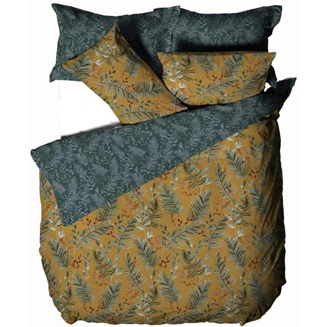 Rackhams Mazari Duvet Cover Set - Mustard Yellow - Superking - Mustard Yellow - 50% Polyester/50% Cotton - image 1