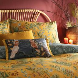 Rackhams Mazari Duvet Cover Set - Mustard Yellow - Superking - Mustard Yellow - 50% Polyester/50% Cotton - thumbnail 2