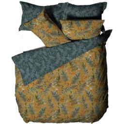 Rackhams Mazari Duvet Cover Set - Mustard Yellow - Superking - Mustard Yellow - 50% Polyester/50% Cotton - thumbnail 1