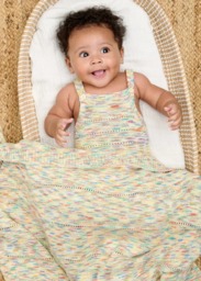 Rackhams Merry - Space Dye Knitted Baby Blanket - One size - Rainbow - 100% Organic Cotton - thumbnail 4