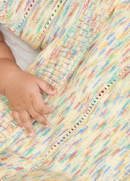 Rackhams Merry - Space Dye Knitted Baby Blanket - One size - Rainbow - 100% Organic Cotton - thumbnail 2