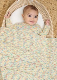 Rackhams Merry - Space Dye Knitted Baby Blanket - One size - Rainbow - 100% Organic Cotton - thumbnail 3