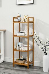 Rackhams 4 Tier Wood Audriel Bookcase - Brown - thumbnail 6