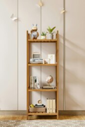 Rackhams 4 Tier Wood Audriel Bookcase - Brown - thumbnail 5
