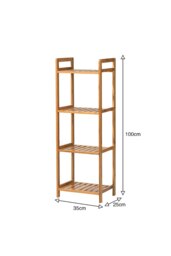 Rackhams 4 Tier Wood Audriel Bookcase - Brown - thumbnail 3