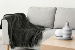 "Rackhams Darcy Tassel Charcoal Throw 50x60""" - thumbnail 3