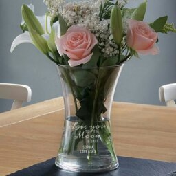 Rackhams Personalised Love You To The Moon and Back Glass Vase - thumbnail 2