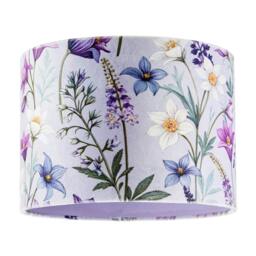 Rackhams Vivid and Chic Lavender Velvet Lamp Shade with Blue and White Flowers - thumbnail 1