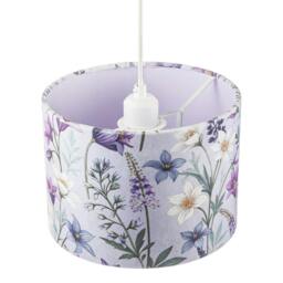 Rackhams Vivid and Chic Lavender Velvet Lamp Shade with Blue and White Flowers - thumbnail 3