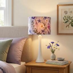 Rackhams Vivid and Chic Lavender Velvet Lamp Shade with Blue and White Flowers - thumbnail 6