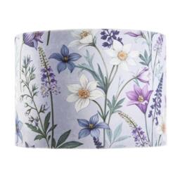 Rackhams Vivid and Chic Lavender Velvet Lamp Shade with Blue and White Flowers - thumbnail 4