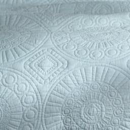 Rackhams Light Blue Quilted Cotton Bedspread - Double - thumbnail 2