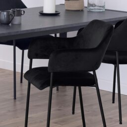 Rackhams Lima Dining Chair with Armrest in Black Set of 2 - 1 - thumbnail 6