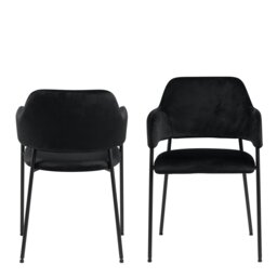 Rackhams Lima Dining Chair with Armrest in Black Set of 2 - 1 - thumbnail 2