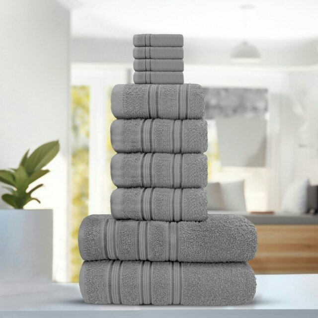 Rackhams Luxury Everyday 100% Cotton Towels - Super Absorbant and Soft - Silver - Silver - Hand Towel