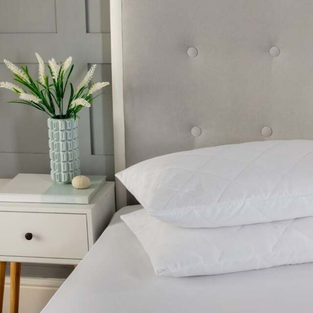 Rackhams Quilted Pillow Protector Soft Touch Microfibre - Envelope Closing - image 1