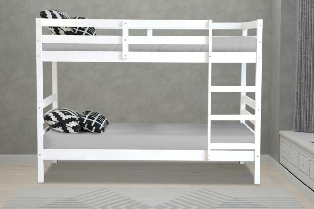 Rackhams Bailey Bunk Bed White Detachable - Single - Pine - White - image 1