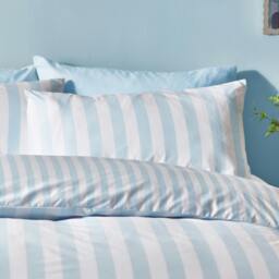 Rackhams Stripe Tease Reversible Duvet Cover Set Blue - Single - Blue - thumbnail 3