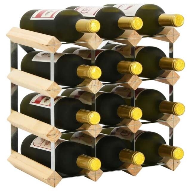 Rackhams Wine Rack for 12 Bottles Solid Pinewood