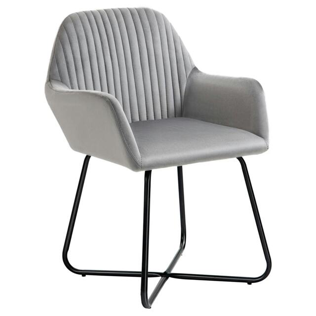 Rackhams Modern Arm Chair Upholstered Accent Chair with Metal Base for Living Room Grey - image 1