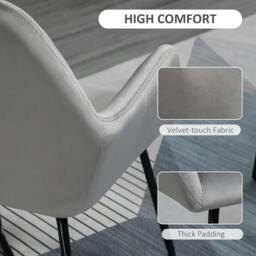 Rackhams Modern Arm Chair Upholstered Accent Chair with Metal Base for Living Room Grey - thumbnail 5