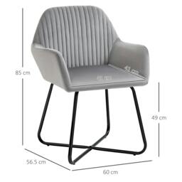 Rackhams Modern Arm Chair Upholstered Accent Chair with Metal Base for Living Room Grey - thumbnail 3