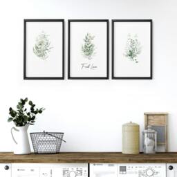 Rackhams Modern Laundry Room Ideas - Set of 3 wall art prints - 20 x 30 in / 50 x 76 cm - Matte Museum Quality Art Paper 290 gsm - Black Frame - thumbnail 4