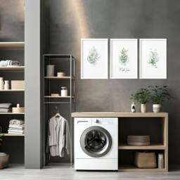Rackhams Modern Laundry Room Ideas - Set of 3 wall art prints - 20 x 30 in / 50 x 76 cm - Matte Museum Quality Art Paper 290 gsm - Black Frame - thumbnail 3