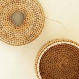 Rackhams Rattan Round Tissue holder - 4 Colours - Natural - thumbnail 6