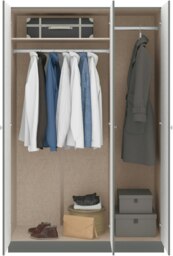 Rackhams Denver 3 Door Triple Wardrobe 4 Piece Bedroom Set - White Gloss - thumbnail 3