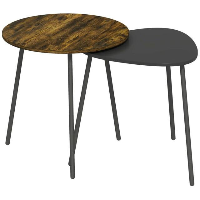 Rackhams Nesting Side Table Set of 2 - Rustic Brown