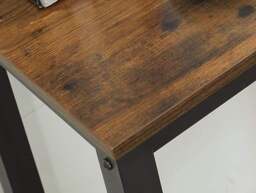 Rackhams Bar Table Desk, Industrial Style, 120x40x100 cm, Vintage Brown and Black, Sturdy Metal Frame - thumbnail 5