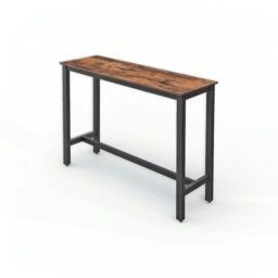 Rackhams Bar Table Desk, Industrial Style, 120x40x100 cm, Vintage Brown and Black, Sturdy Metal Frame