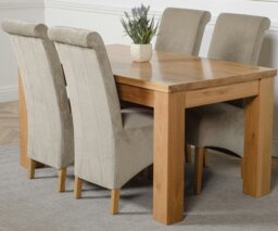 Rackhams Dakota Medium Oak Dining Table with Montana Fabric Chairs - 6 chairs - Black - thumbnail 5