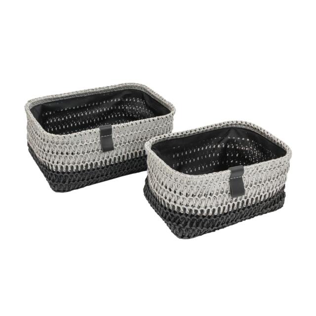 Rackhams Kenzi Rectangular Fabric Storage Baskets for Home Organisation, Set of 2 - image 1