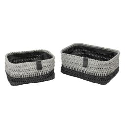 Rackhams Kenzi Rectangular Fabric Storage Baskets for Home Organisation, Set of 2 - thumbnail 4