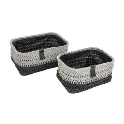 Rackhams Kenzi Rectangular Fabric Storage Baskets for Home Organisation, Set of 2 - thumbnail 1