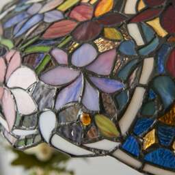 Rackhams 2 PACK Floral Tiffany Glass Design Table Lamp Light - Dark Bronze Lampholder - thumbnail 6