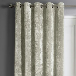Rackhams Crushed Velvet Eyelet Door Curtain - 117cm x 213cm - Navy - thumbnail 4