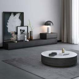 Rackhams Agnes TV Stand, Black Oak - TV Stand A (180cm) - thumbnail 4