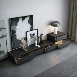 Rackhams Agnes TV Stand, Black Oak - TV Stand A (180cm) - thumbnail 2