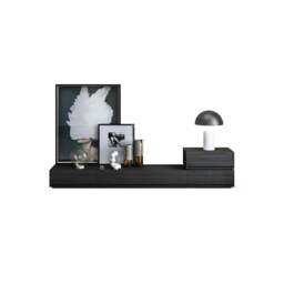 Rackhams Agnes TV Stand, Black Oak - TV Stand A (180cm) - thumbnail 3