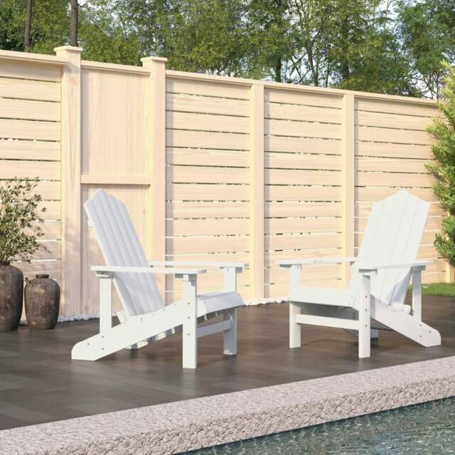 Rackhams Garden Adirondack Chairs 2 pcs HDPE White
