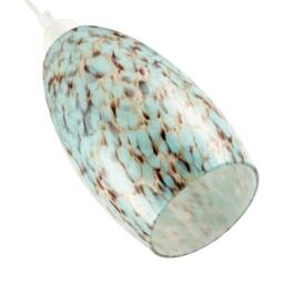 Rackhams Modern Duck Egg Marble Speckle Effect Glass Cylindrical Pendant Shade - thumbnail 4