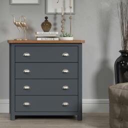 Rackhams Dunkeld 4-Drawer Chest of Drawers - midnight blue - thumbnail 2